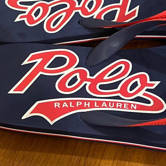 Polo Ralph Lauren Whitlebury Script flip flops thongs sandals shoes Mens Size 15 - Picture 8 of 14